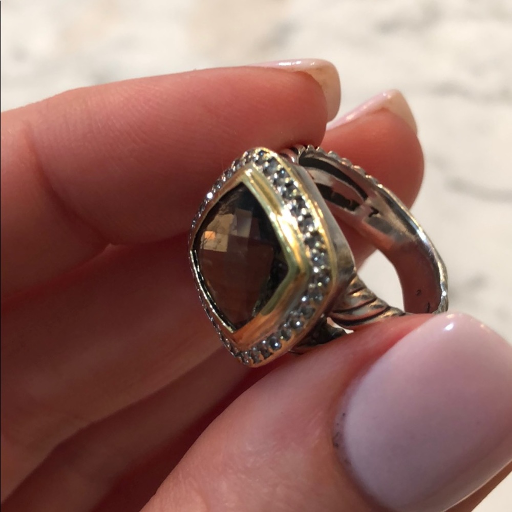 David Yurnan Smoky Quartz & Diamond Albion Ring - Picture 5 of 11